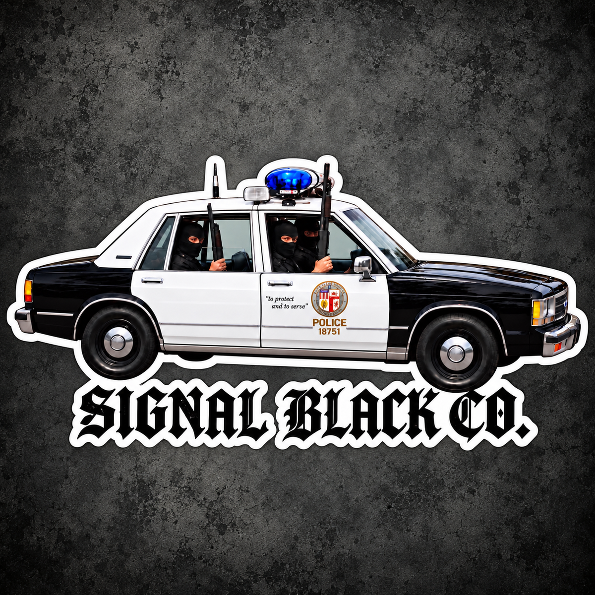 SIGNAL BLACK — LAPD CRUISER STICKER